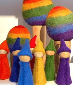 Papoose Toys - Rainbow Gnomes Wood Bodies (7 Piece Set)