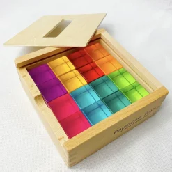 Papoose Toys Bright Lucite Cubes/16pc