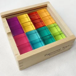 Papoose Toys Bright Lucite Cubes/16pc