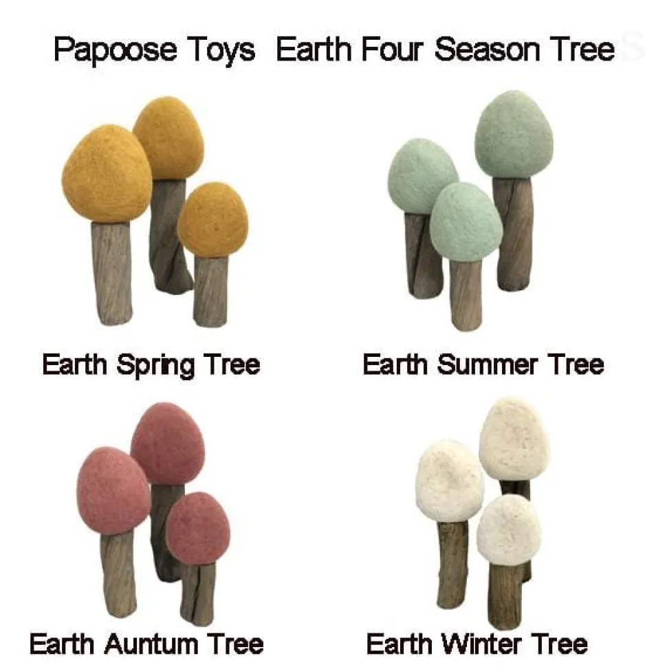 Papoose Toys Earth Four Season Trees Set of 12