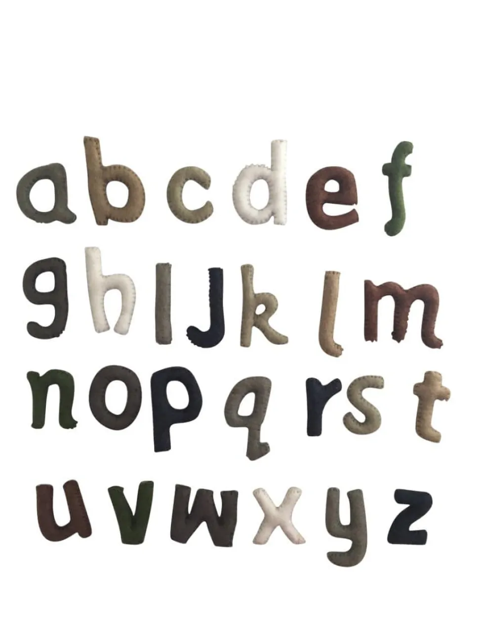 Papoose Toys Lowercase Alphabet Natural Stitched