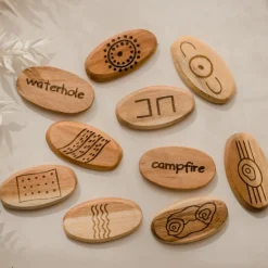 QToys Aboriginal Symbol wooden stones