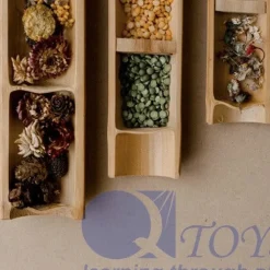 QToys Bamboo Sorting Trays Set Of 3