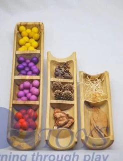 QToys Bamboo Sorting Trays Set Of 3