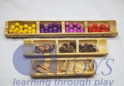 QToys Bamboo Sorting Trays Set Of 3