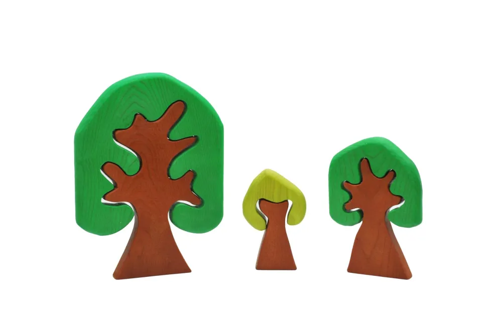 QToys Coloured Wooden Trees