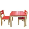 QToys Red Top Timber Table with 2 Matching Chairs