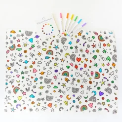 Sarah's Silks Rainbow Sky Coloring Seek and Find + Playsilk Marker Set