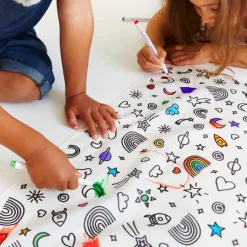Sarah's Silks Rainbow Sky Coloring Seek and Find + Playsilk Marker Set