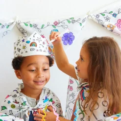 Sarah's Silks Rainbow Sky Coloring Crown & Playsilk Markers Set