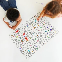 Sarah's Silks Rainbow Sky Coloring Seek and Find + Playsilk Marker Set