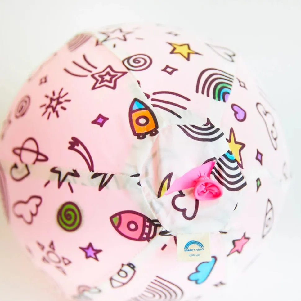 Sarah's Silks Rainbow Sky Coloring Balloon Ball + Playsilk Marker Set