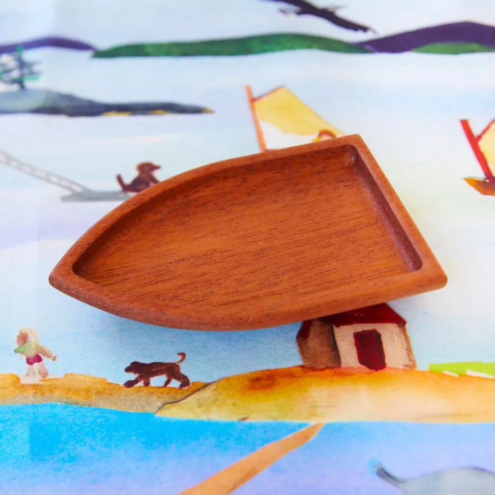Sarah's Silks Wooden Boat Mahogany