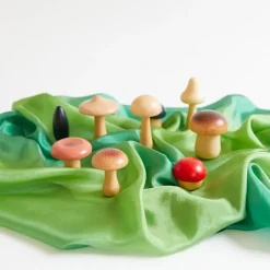 Sarah's Silks Wooden Mushrooms Set