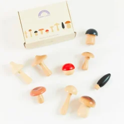 Sarah's Silks Wooden Mushrooms Set
