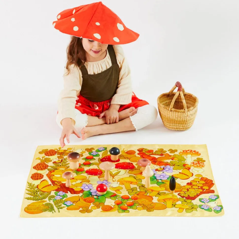 Sarah's Silks Wooden Mushrooms Set
