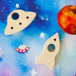 Sarah's Silks Wooden Toy - Rocketship - Maple
