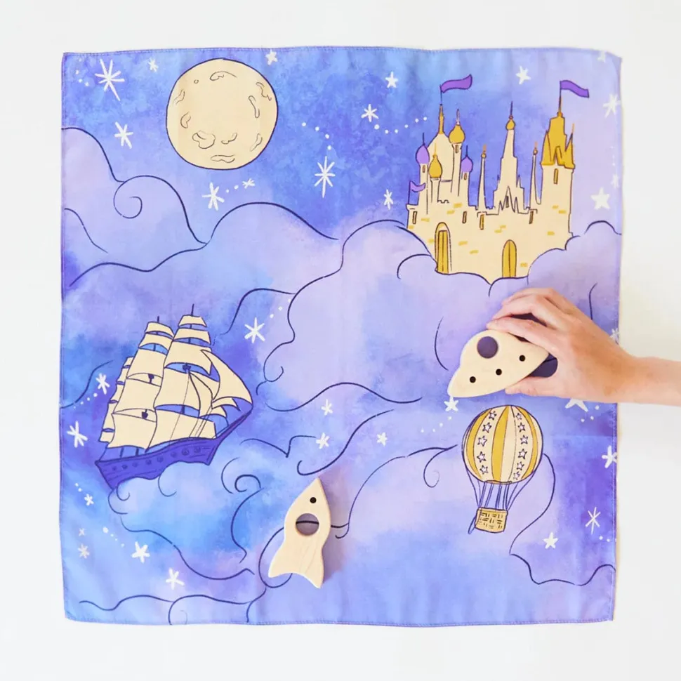 Sarah's Silks Wooden Toy - Rocketship - Maple