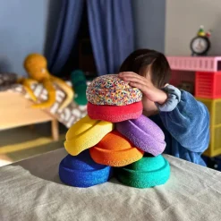 Stapelstein Original Rainbow Classic Set of 7 Minis + Super Confetti Mini Stone