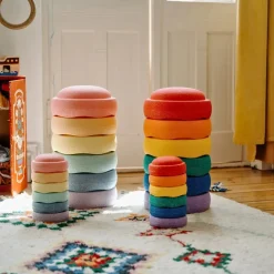 Stapelstein Original Rainbow Classic Set of 7 Minis + Super Confetti Mini Stone