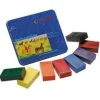 Stockmar Wax Crayons 8 Blocks in Tin w Black