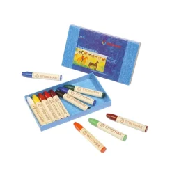 Stockmar Wax Crayons with Pure Beeswax 12 Sticks in Cardboard Box