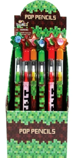 Tiny Mills - Pixels Mine Crafter Themed Multi Point Pencils (24pcs)