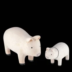 T-Lab Pole Pole Wooden Animal Pair Set - Pig