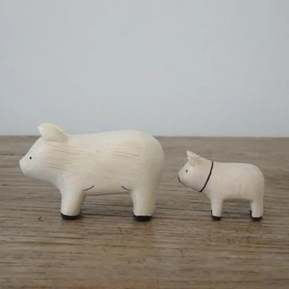 T-Lab Pole Pole Wooden Animal Pair Set - Pig