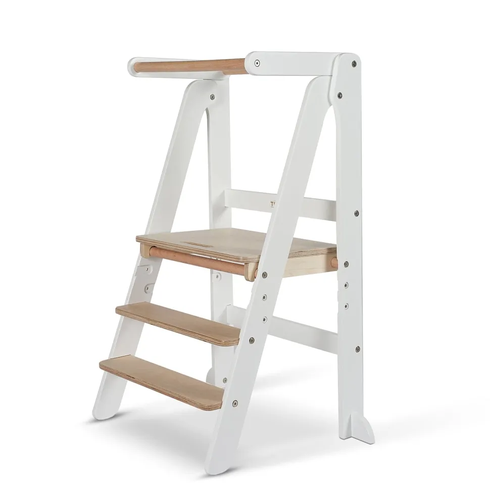 Toypark Folding Learning Tower - White/Natural