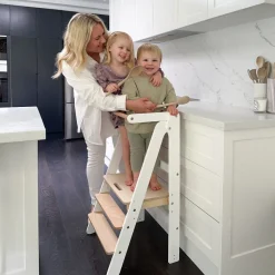 Toypark Folding Learning Tower - White/Natural