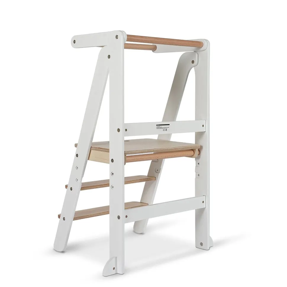 Toypark Folding Learning Tower - White/Natural
