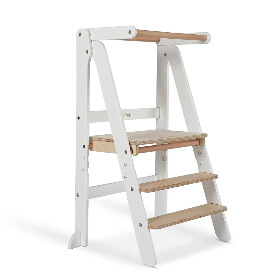 Toypark Folding Learning Tower - White/Natural