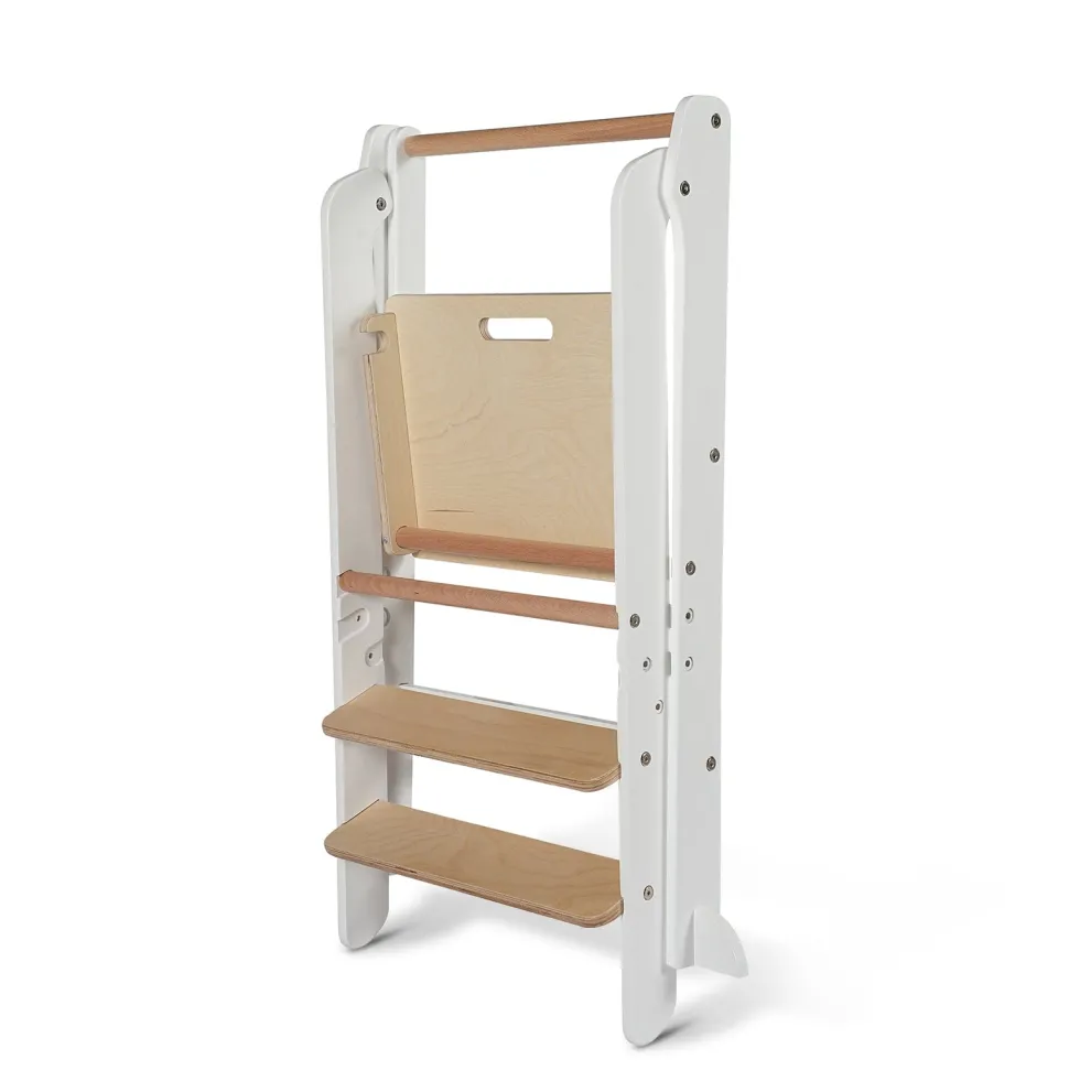 Toypark Folding Learning Tower - White/Natural