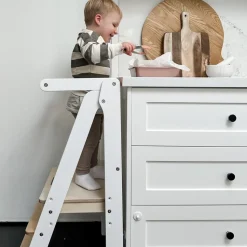Toypark Folding Learning Tower - White/Natural