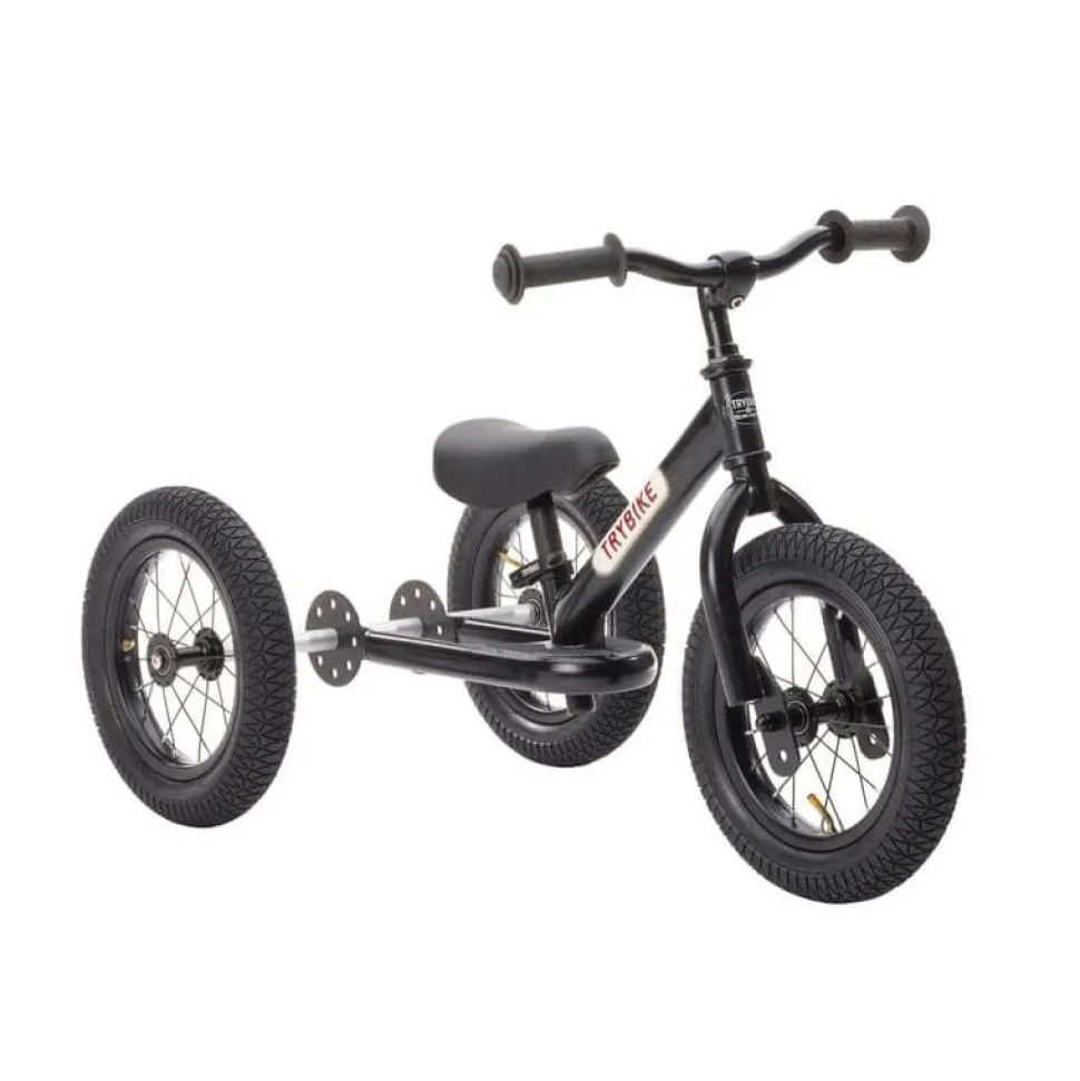 Trybike 2 in 1 Steel Balance Bike - Black