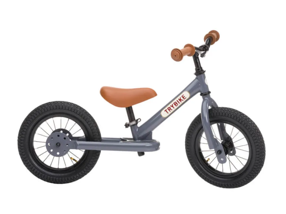 Trybike 2 in 1 Steel Balance Bike - Grey