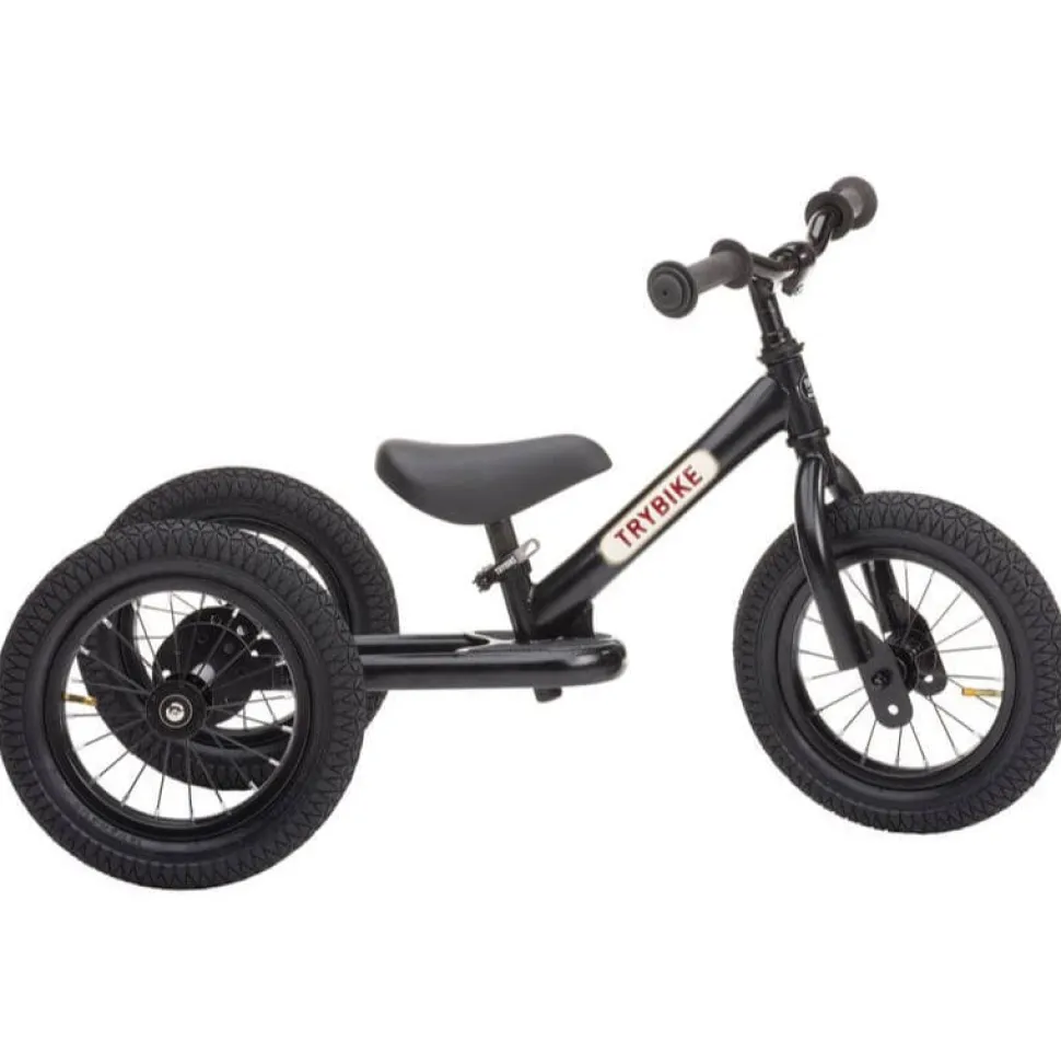 Trybike 2 in 1 Steel Balance Bike - Black