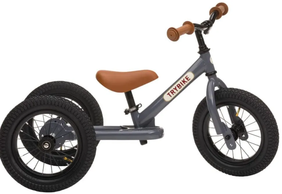Trybike 2 in 1 Steel Balance Bike - Grey