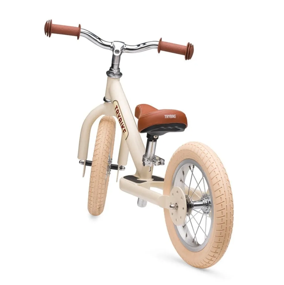 Trybike 2 In 1 Steel Balance Bike - Cream (2024 New Colour)