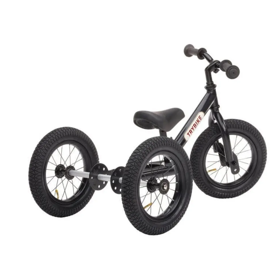 Trybike 2 in 1 Steel Balance Bike - Black