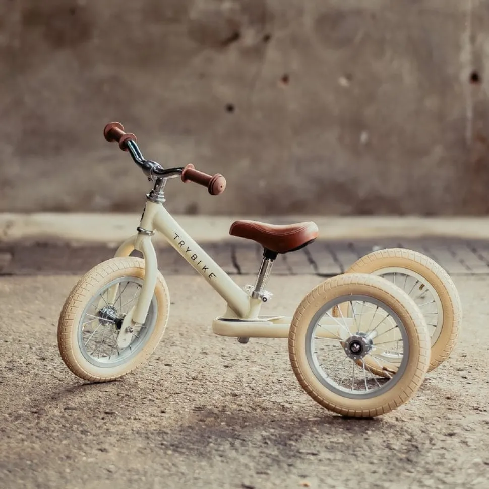 Trybike 2 In 1 Steel Balance Bike - Cream (2024 New Colour)