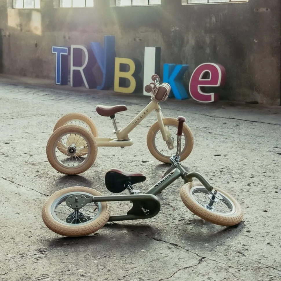 Trybike 2 In 1 Steel Balance Bike - Cream (2024 New Colour)