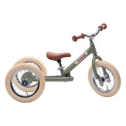 Trybike 2 in 1 Vintage Steel Balance Bike - Green