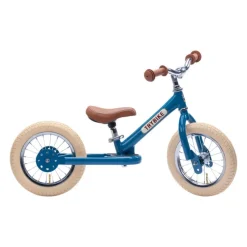 Trybike 2 in 1 Vintage Steel Balance Bike - Blue