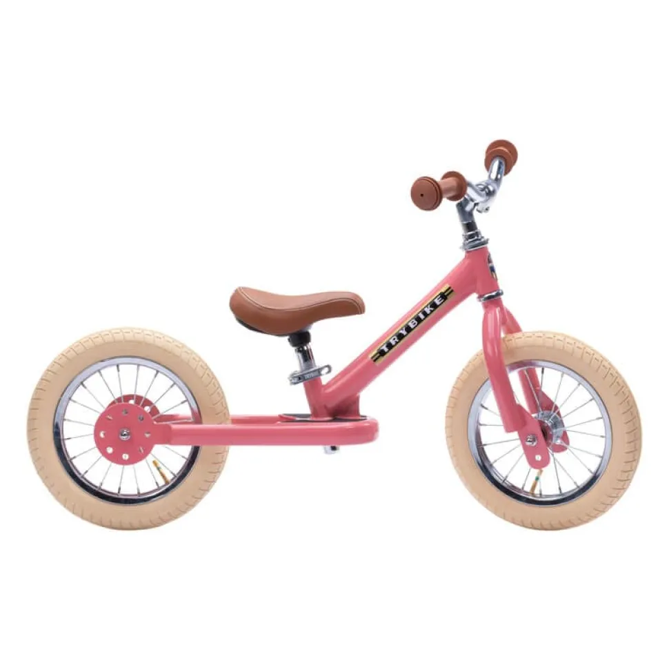Trybike 2 in 1 Vintage Steel Balance Bike - Pink