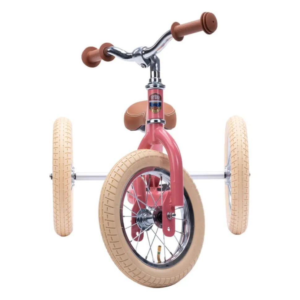 Trybike 2 in 1 Vintage Steel Balance Bike - Pink