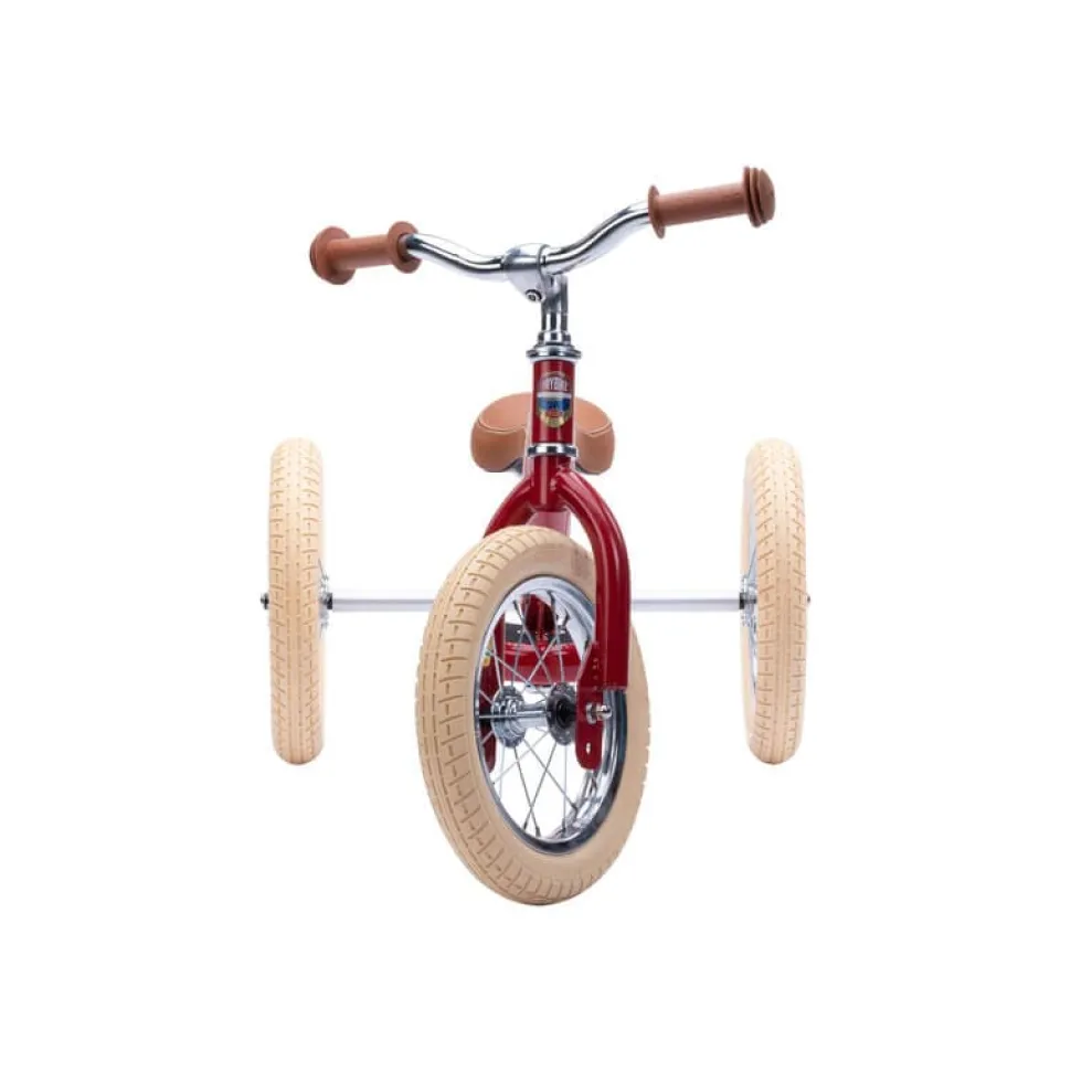 Trybike 2 in 1 Vintage Steel Balance Bike - Red