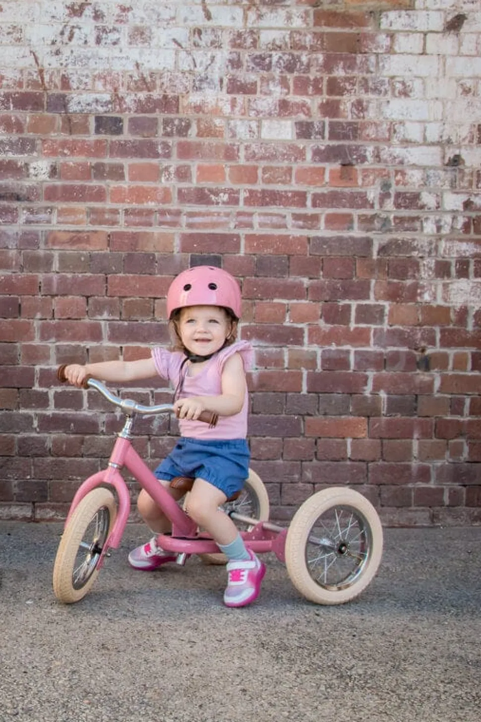 Trybike 2 in 1 Vintage Steel Balance Bike - Pink