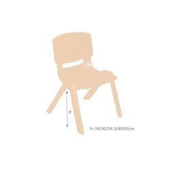 VIVAIO Happy Resin Chairs - Almond Chair 30 cm